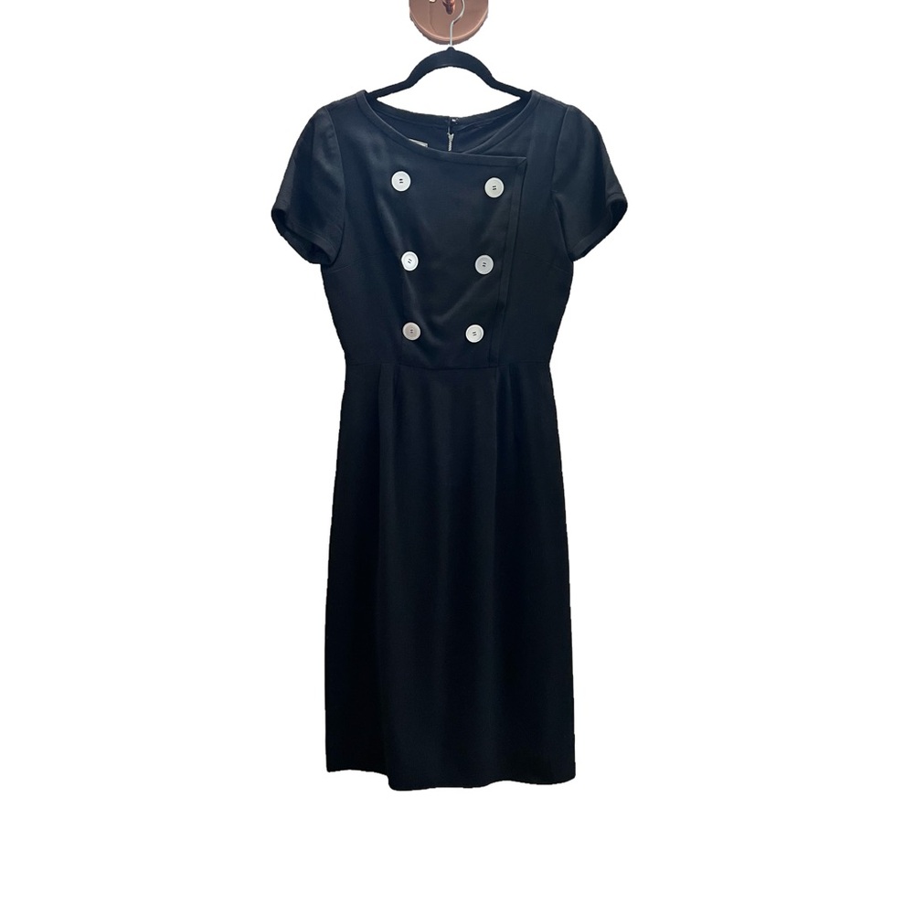 Vinge 1950s dress by Stacy Ames, black Broadcloth linen pencil skirt Medium